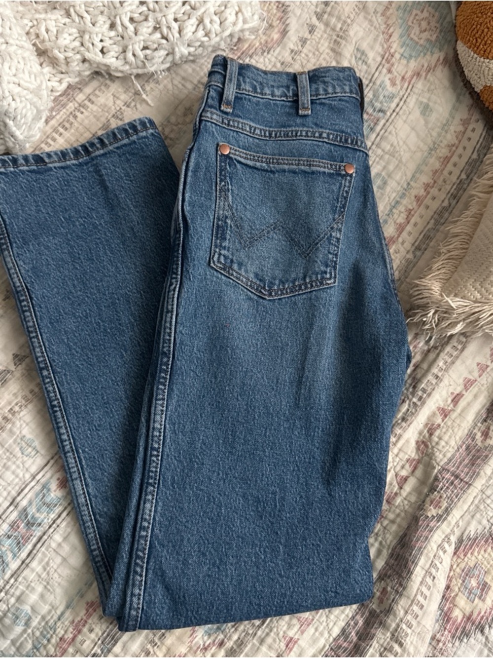 Wrangler Women's Straight Leg Denim Jeans — Medium Blue